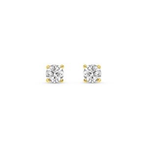 Brinco Solitário em Ouro Amarelo 18k com Diamantes 0,64 ct