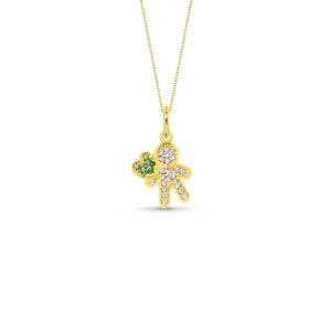Pingente Menino em Ouro Amarelo 18k com Diamantes e Tsavorita