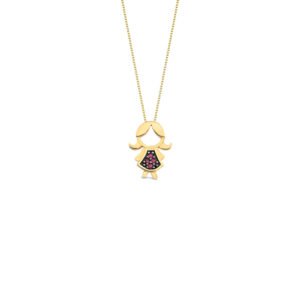 Pingente Menina em Ouro Amarelo 18k com Rubis