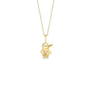 Pingente Menino em Ouro Amarelo 18k com Diamante