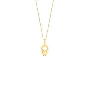 Pingente Menina em Ouro Amarelo 18k