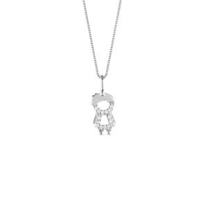 Pingente Menino em Ouro Branco 18k com Diamantes