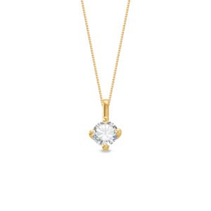 Pingente Solitário em Ouro Amarelo 18k com Diamante 0,30 ct