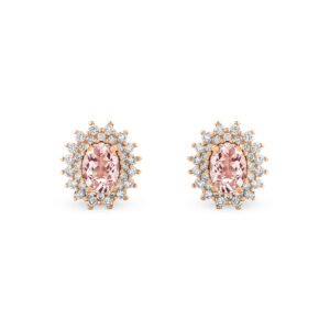 Brinco Classic em Ouro Rosé 18k com Morganita e Diamantes