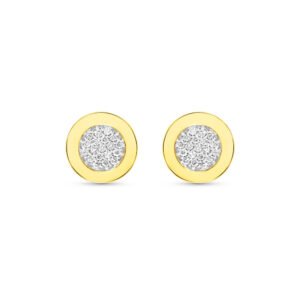 Brinco V Love em Ouro Amarelo 18k com Diamantesn