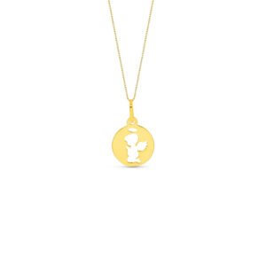 Pingente Medalha Anjo da Guarda em Ouro Amarelo 18k