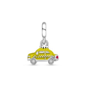 Pingente Life Viagens Taxi de Nova York em Prata 925 com Esmalte