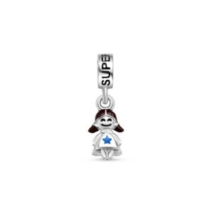 Pingente Life Super Filha em Prata 925 com Esmalte