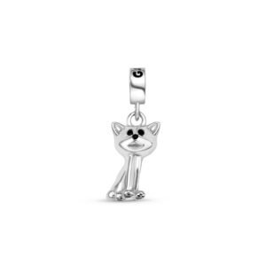 Pingente Life Animal Gato em Prata 925 com Esmalte