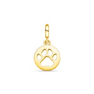 Pingente Life Animal Medalha Patinha em Prata 925 com Banho de Ouro Amarelo 18k
