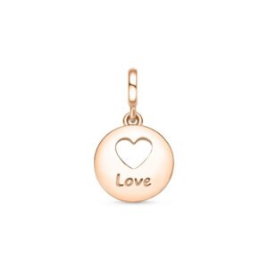 Pingente Life Mama Coração Love em Liga Rosé com Banho de Ouro Rosé 18k