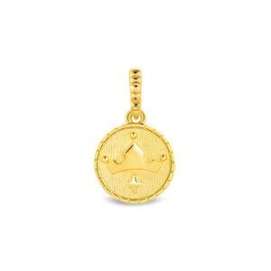 Pingente Life Princesas Medalha Aurora em Prata 925 com Banho de Ouro Amarelo 18k