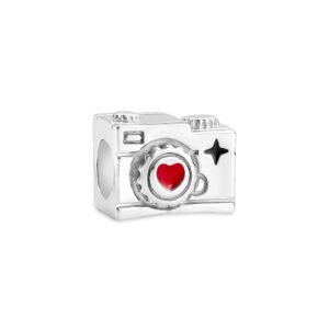 Pingente Life Viagem Máquina Fotográ¡fica em Prata 925 com Esmalte