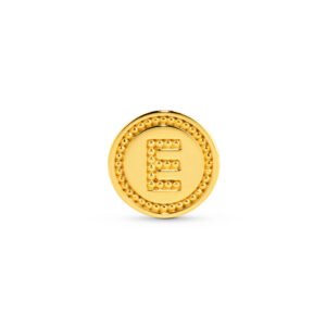 Pingente Life Letra E em Prata 925 com Banho de Ouro Amarelo 18k