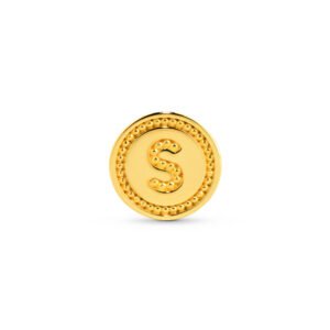 Pingente Life Letra S em Prata 925 com Banho de Ouro Amarelo 18k