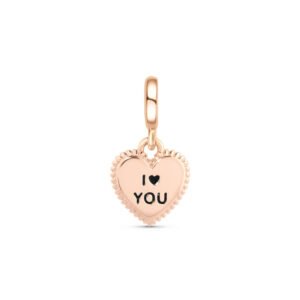 Pingente Life Amor Coração I Love You em Liga Rosé com Banho de Ouro Rosé 18k