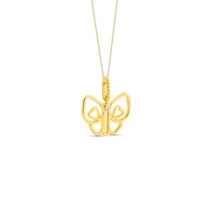 Pingente Lullaby Borboleta em Ouro Amarelo 18k com Safira Incolor