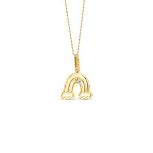 Pingente Lullaby Arco-Íris em Ouro Amarelo 18k com Safira Incolor