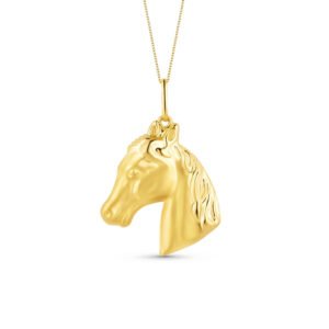 Pingente Medalha Cavalo em Ouro Amarelo 18k