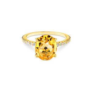 Anel Reali em Ouro Amarelo 18k com Citrino e Diamantes
