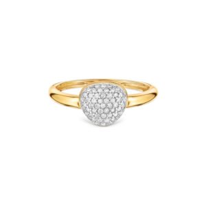 Anel Bold em Ouro Amarelo 18k com Diamantes