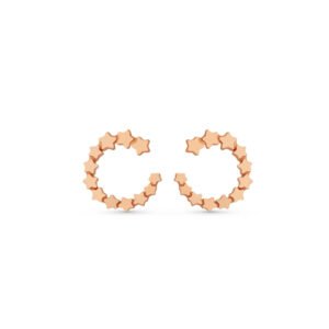 Brinco Argola Life Star IV em Prata 925 com Banho de Ouro Rosé 18k