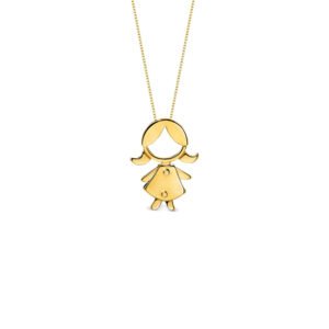 Pingente Menina em Ouro Amarelo 18k