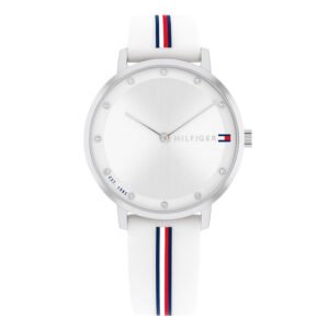 Relógio Tommy Hilfiger Pippa Feminino Borracha Branca Listrada - 1782735