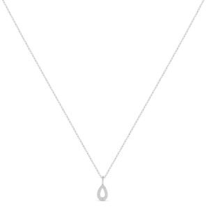 Colar Life Astro Gota em Prata 925 com Pedras Incolores, 45cm