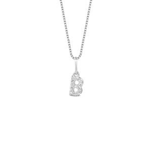 Pingente Letra B em Ouro Branco 18k com Diamantes 0,05 ct
