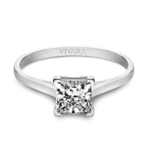 Anel Solitário em Ouro Branco 18k com Diamante de Laboratório 1 ct