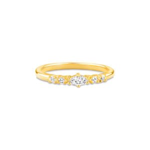 Anel Life Blend IV em Prata 925 com Banho de Ouro Amarelo 18k e Pedras Incolores