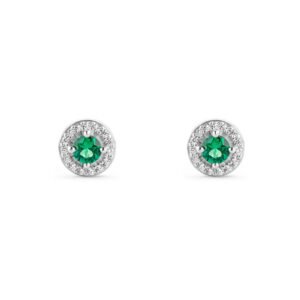 Brinco Life Forms II em Prata 925 com Pedras Verdes e Incolores