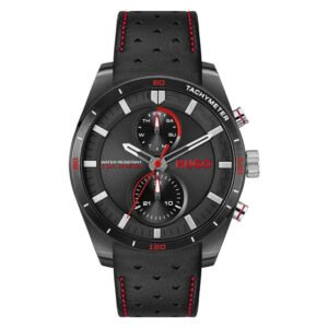 Relógio Hugo Fast Masculino Couro Preto - 1530370