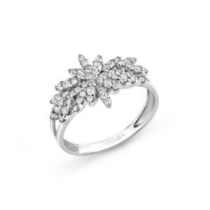 Anel Fiori em Ouro Branco 18k com Diamantes 0,51 ct