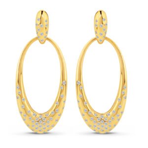 Brinco Celeste em Ouro Amarelo 18k com Diamantes 0,38 ct