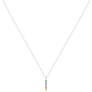 Colar Life Colors em Prata 925 com Pedras Coloridas, 45cm