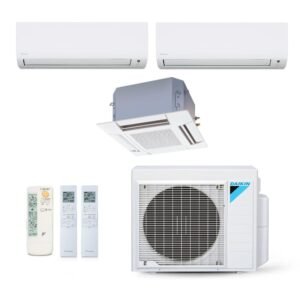 Ar-Condicionado Multi Split Inverter Daikin 28.000 BTUs (2x Evap HW 9.000 + 1x Evap Cassete 4 Vias 20.000) Quente/Frio 220V