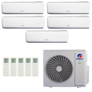 Ar-Condicionado Multi Split Inverter R-32 Gree 42.000 (2x Evap HW 9.000 + 3x Evap HW 12.000) Quente/Frio 220V