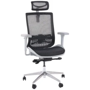 Cadeira De Escritório Comfy Aero Cinza Tela Mesh Preta, Braço 4d, Multi Regulagens Assento E Encosto