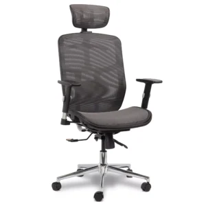 Cadeira De Escritório Comfy Ergopro Preta Tela Mesh Cinza, Braço E Assento Ajustáveis E Relax Avançado