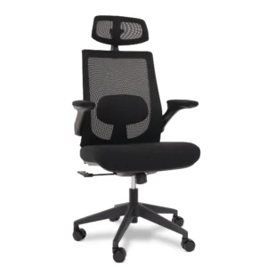 Cadeira De Escritório Flexy Wise Tela Mesh Preta, Base Giratória E Sistema Relax