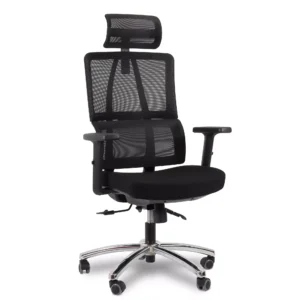 Cadeira De Escritório Comfy Ergoboost Tela Mesh Preta, Base Giratória E Relax Avançado