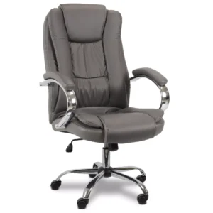 Cadeira De Escritório Comfy Virtuous Cinza, Base Giratória E Sistema Relax