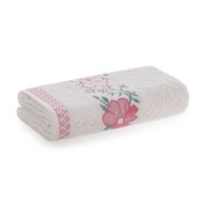 Toalha de Rosto Karsten Yuna Branca/Rosa