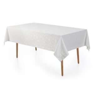 Toalha de Mesa Retangular 6 Lugares Easy Wash Victória Branco