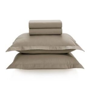 Jogo de Cama King 100% Algodão 200 Fios Tom Grão