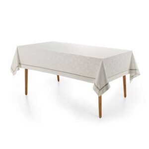 Toalha de Mesa Retangular 12 Lugares Antoni Branco/Bege