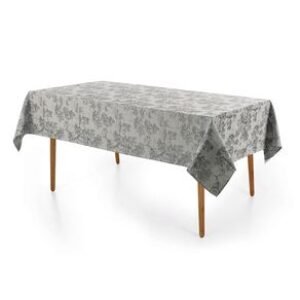 Toalha de Mesa Retangular 8 Lugares Grazia Cinza