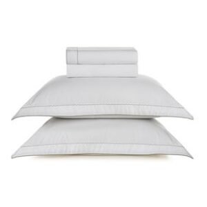 Jogo de Cama King 200 Fios Bordado 100% algodão Bali Branco/Menta